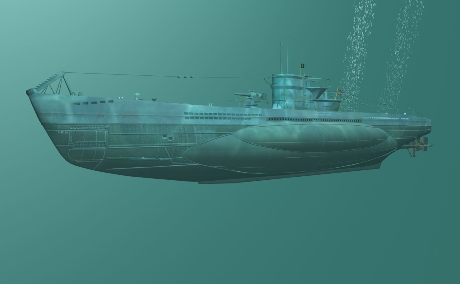 German U-BOAT Type VII 3D model_1