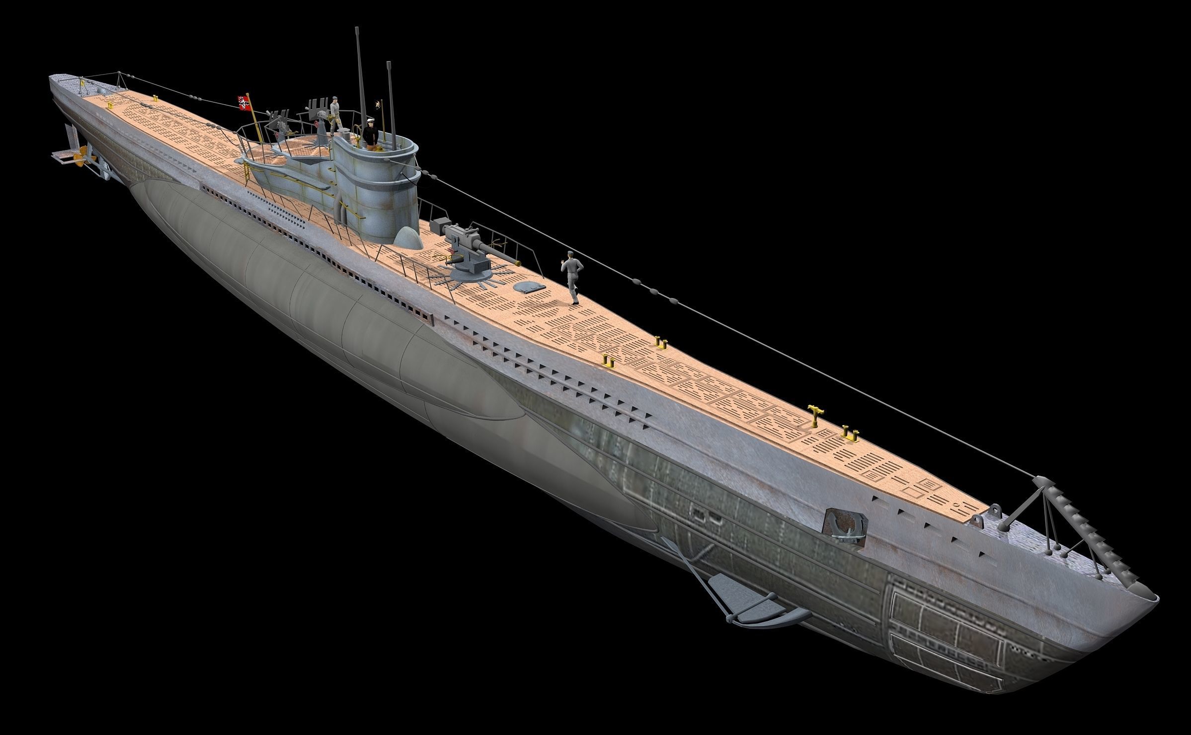 German U-BOAT Type VII 3D model_11