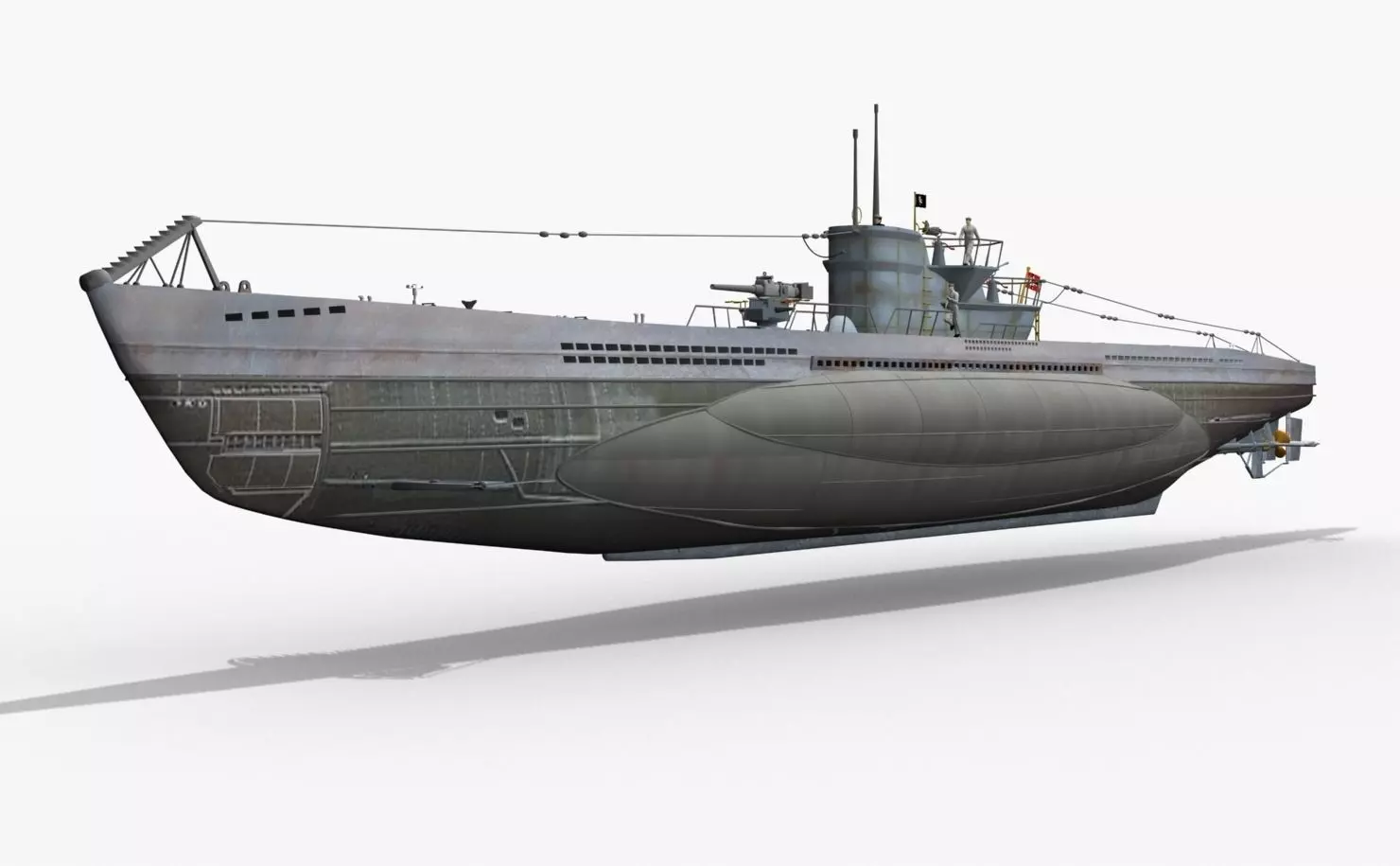 German U-BOAT Type VII 3D model_0