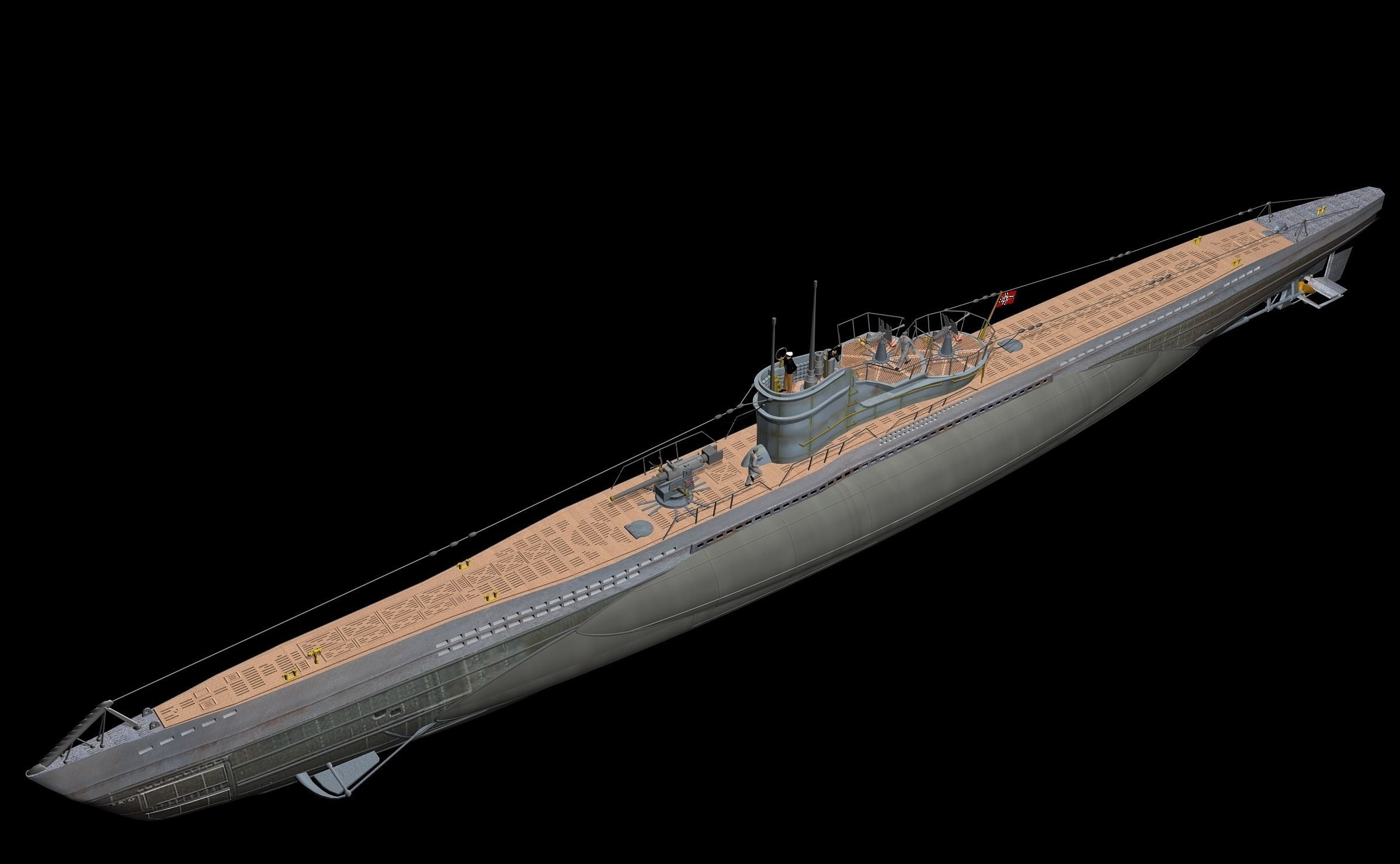 German U-BOAT Type VII 3D model_6