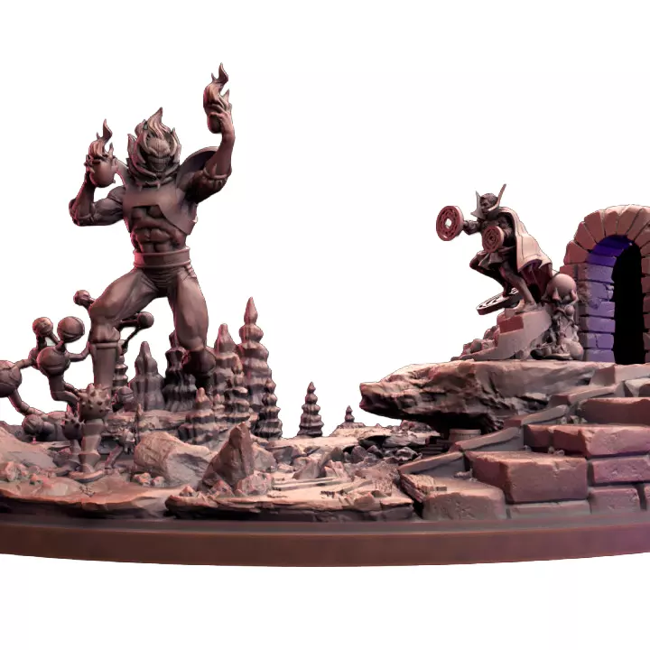 Odd Surgeon Vs Puertomadremoo Diorama 3D Print STL Miniature RPG 3D print model