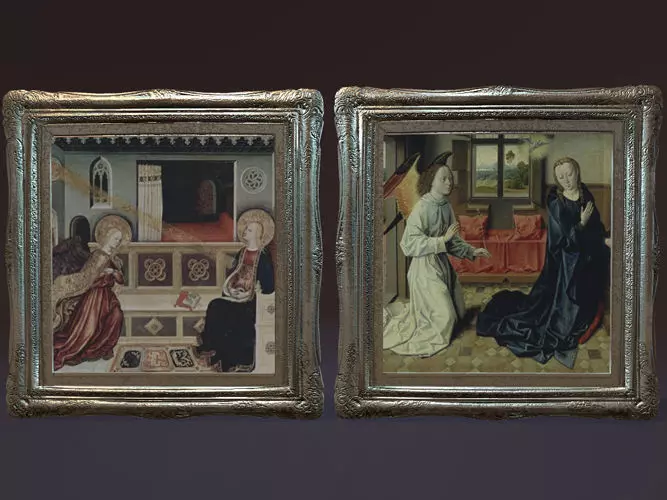 Pictures pair of framed paintings Free low-poly 3D model