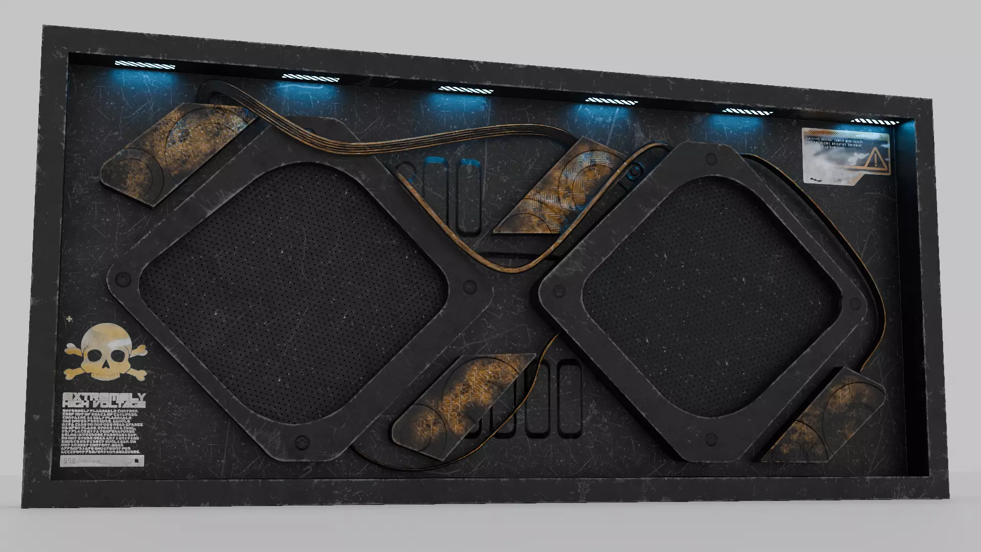 Cyberpunk Sci-Fi Industrial Wall Control Panel Low-poly 3D model