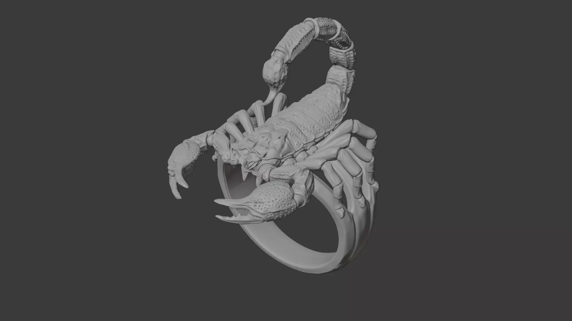 Scorpion Ring - High Detail Creature Jewelry 3D Model 3D print model