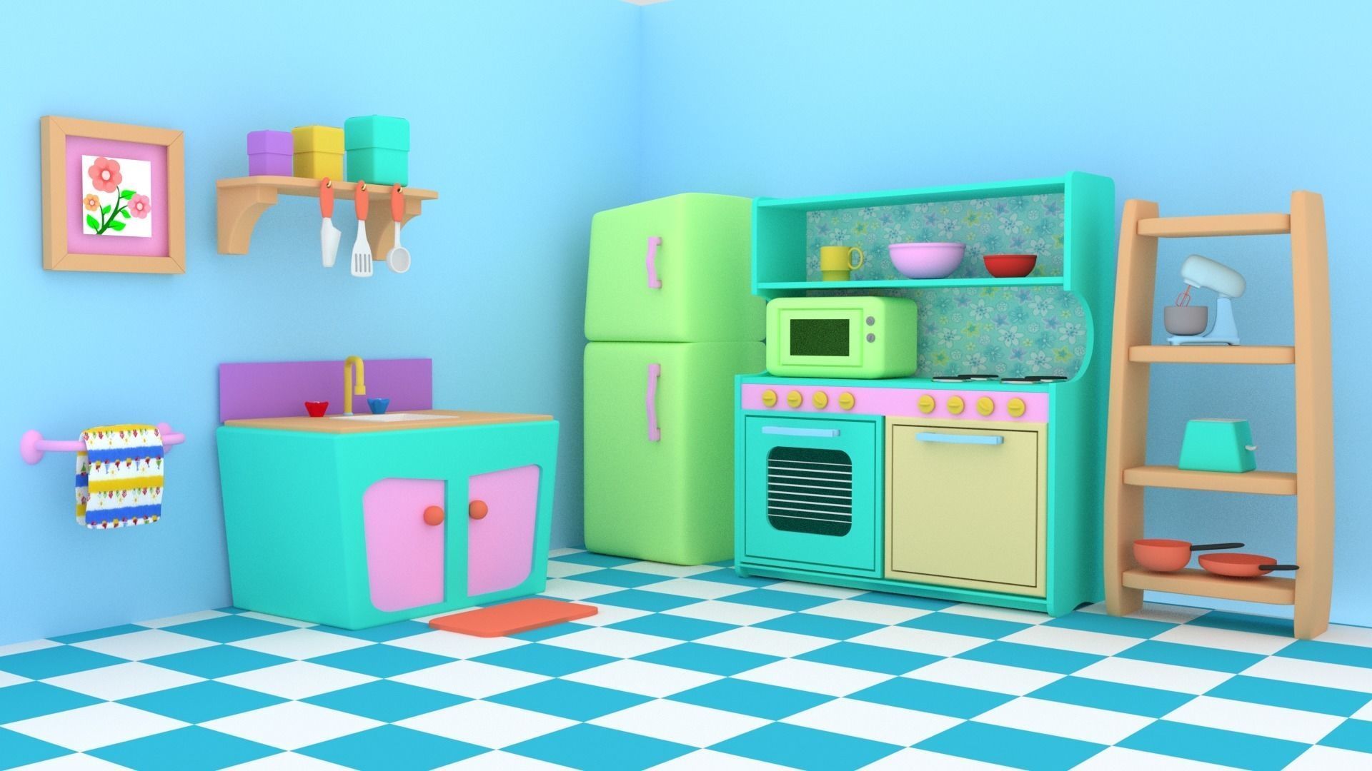 KIDS PLAY KITCHEN 3D model