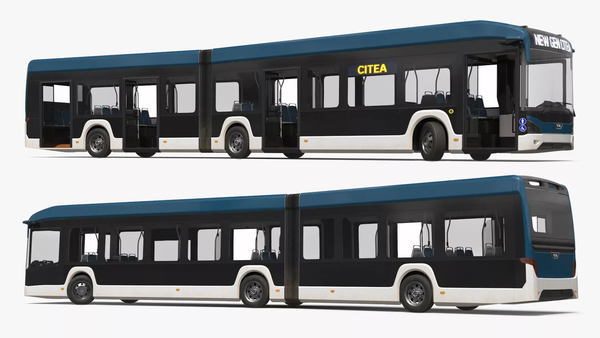 VDL Citea New Generation Articulated Bus Rigged for Maya 3D model