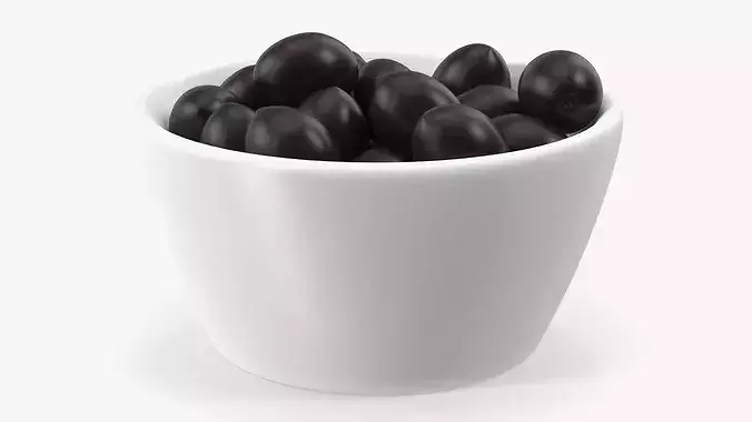 Bowl of Black Olives 3D model 5