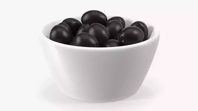 Bowl of Black Olives 3D model