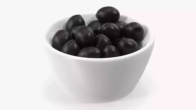 Bowl of Black Olives 3D model 7