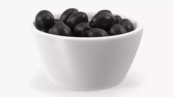 Bowl of Black Olives 3D model 6