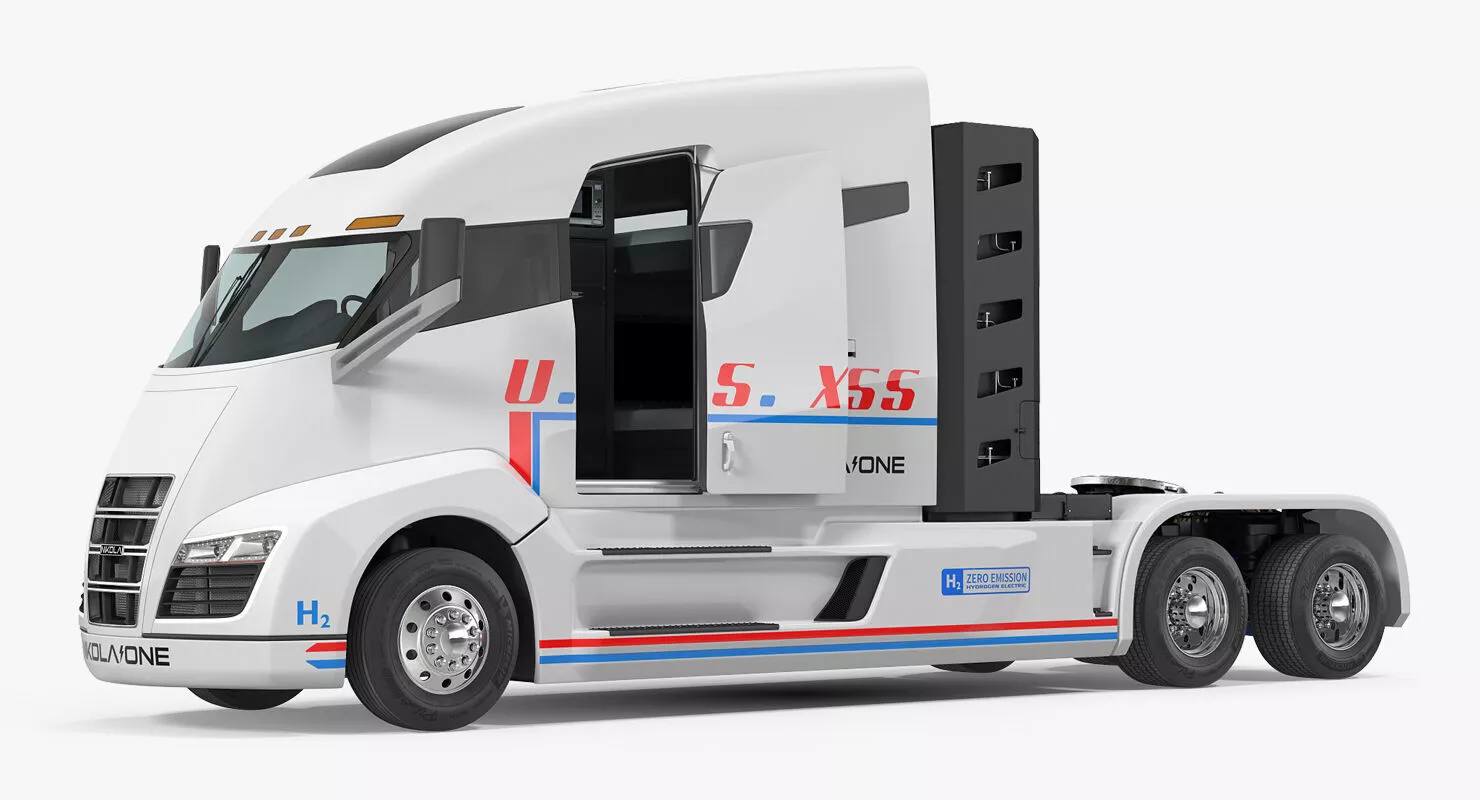 Nikola One Electric Semi Truck Animated 3D model