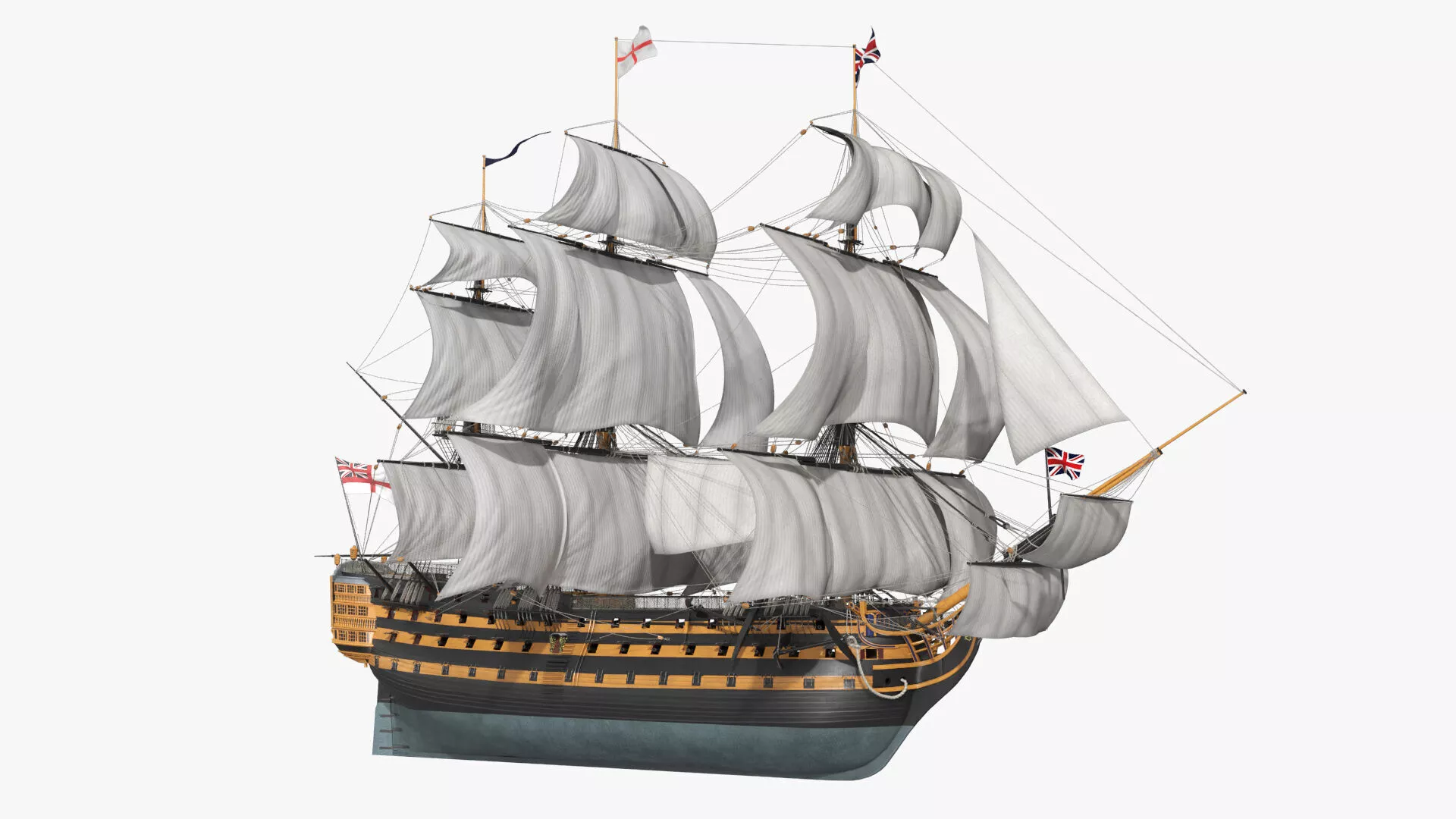 HMS Victory Royal Navy Warship Simplified 3D model