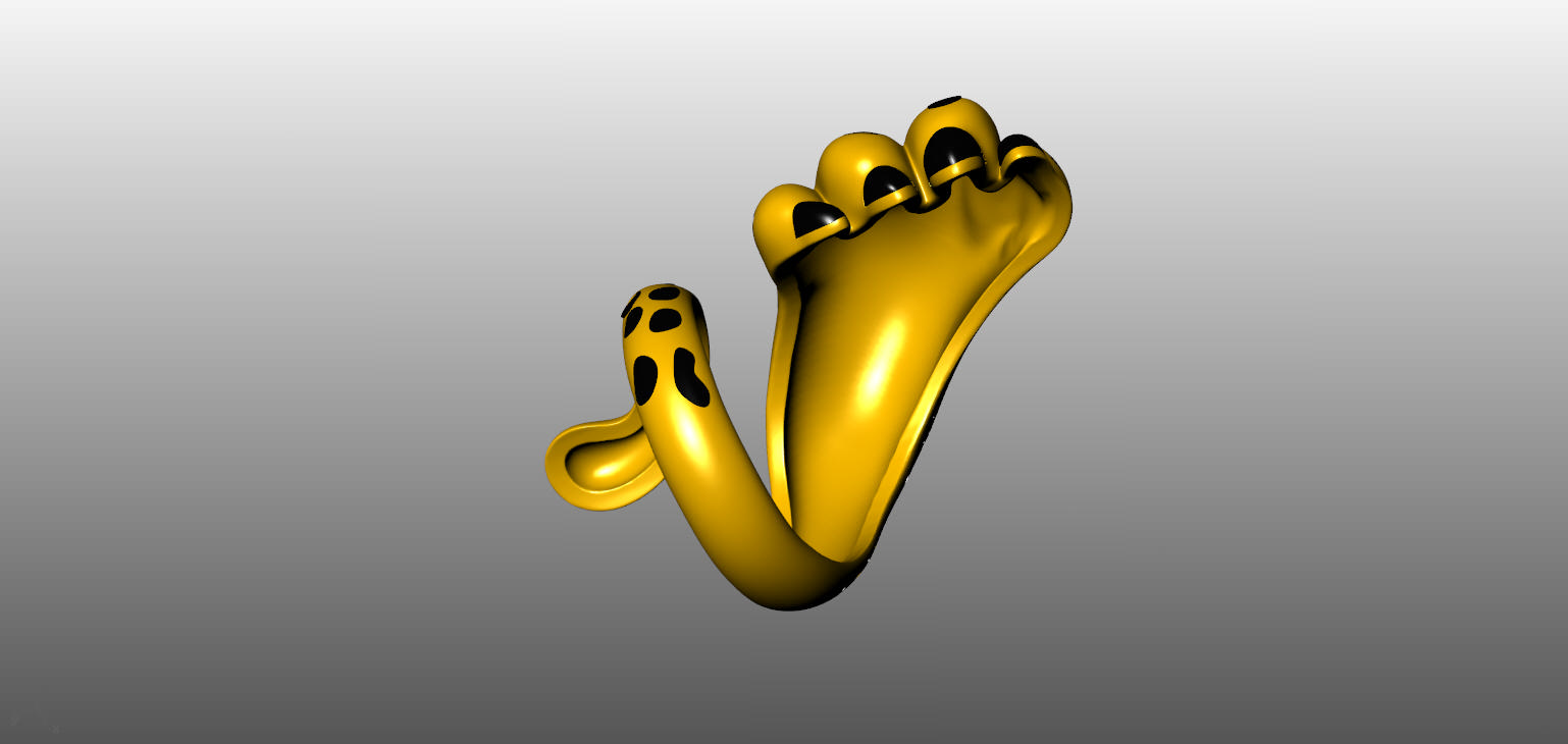Ring  leopard paw 3D print model_2