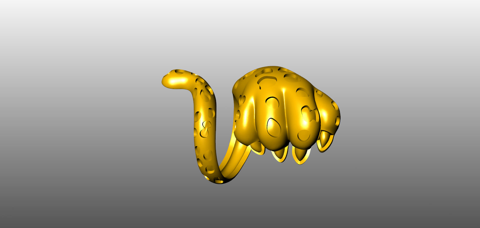 Ring  leopard paw 3D print model_3