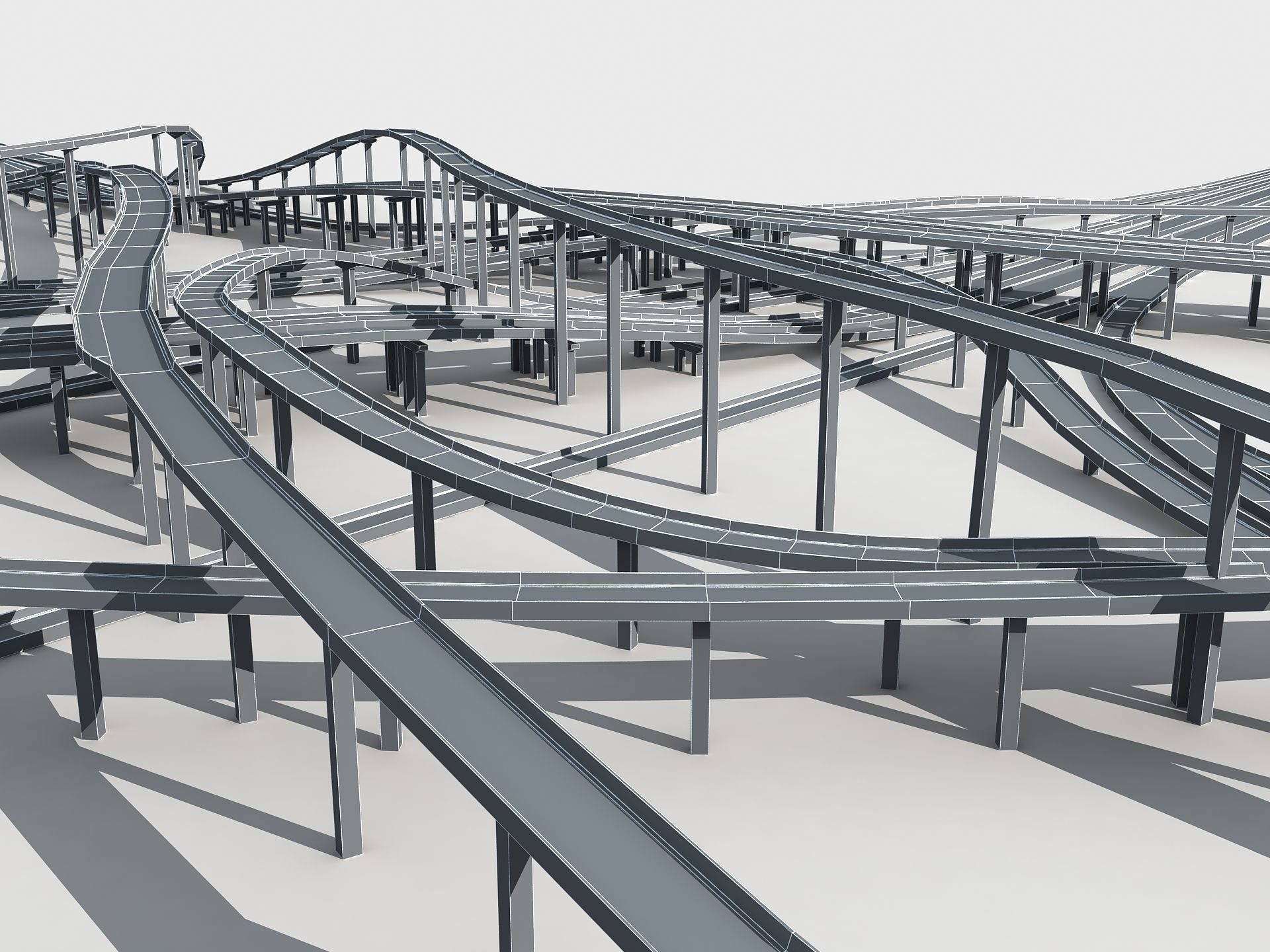 Highway Viaduct flyover 3D model-4 3D model_3