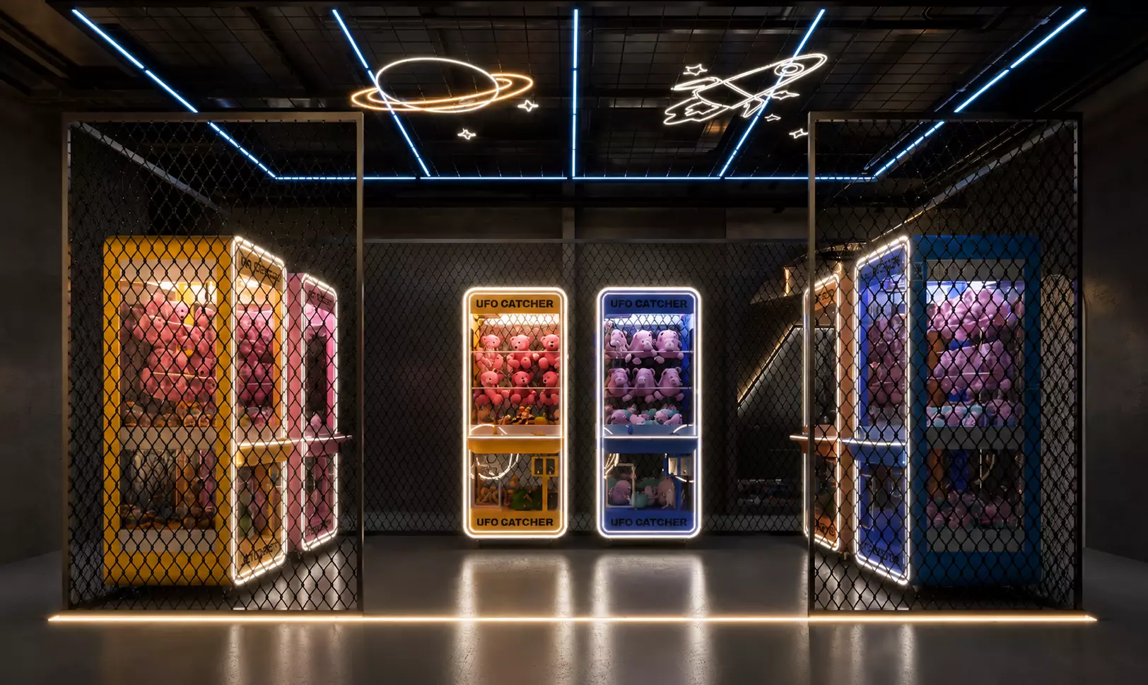 Neon Claw Machine Arcade 3D model