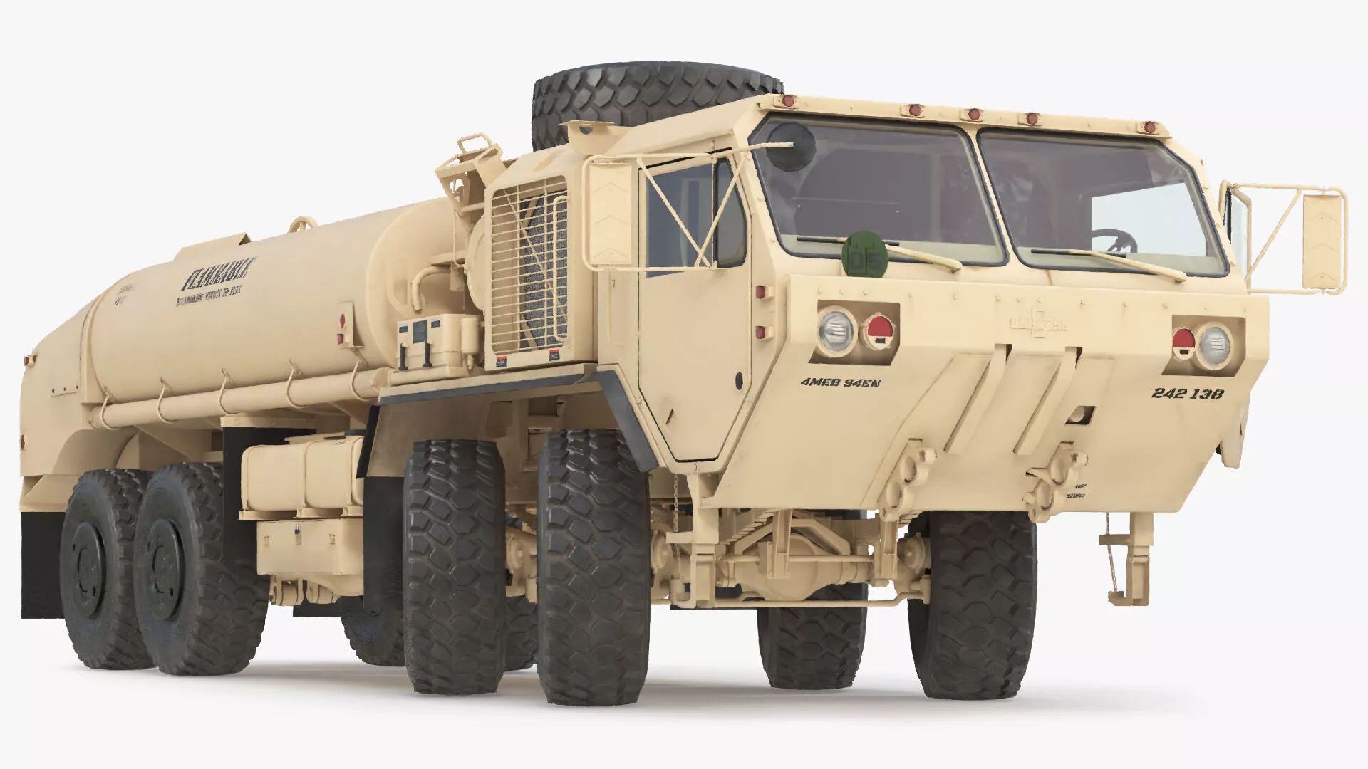 Oshkosh M978 HEMTT Fuel Transport Truck Desert Rigged 3D model