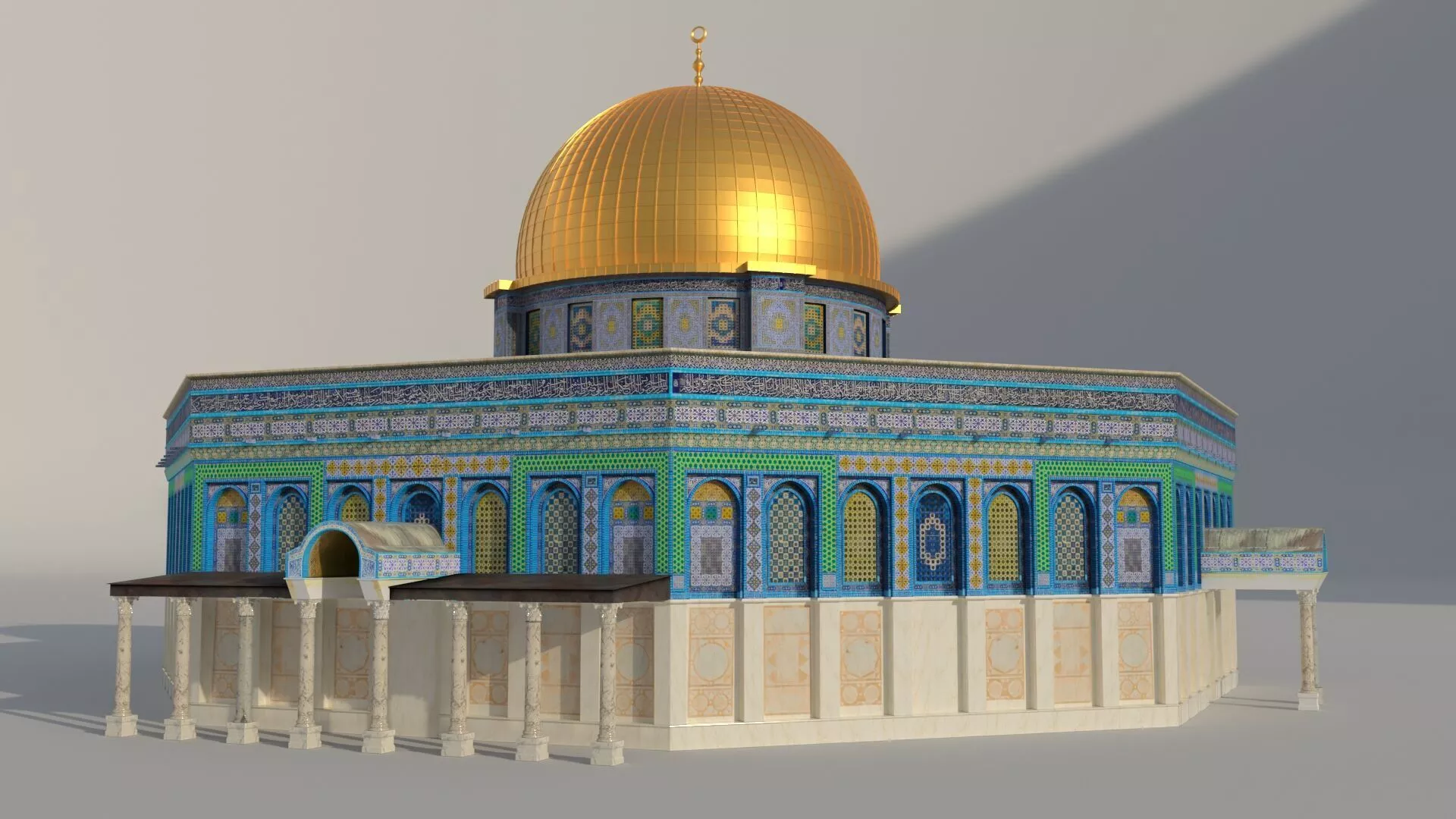 Dome Of The Rock Jerusalem 3D model Low-poly 3D model