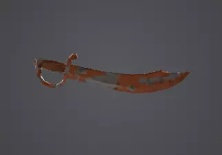Low Poly Rusty Pirate Cutlass Sword Low-poly 3D model