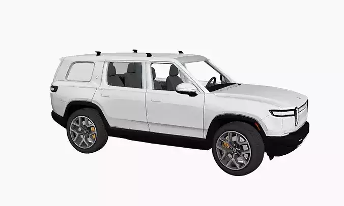 Rivian R1S Electric Adventure SUV partial interior 3D model 2