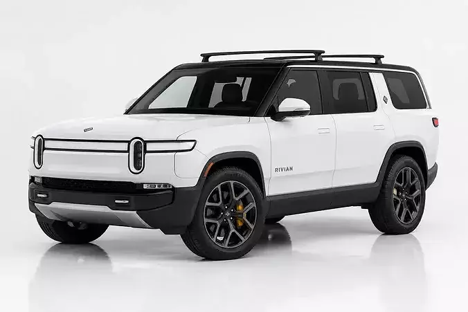 Rivian R1S Electric Adventure SUV partial interior 3D model