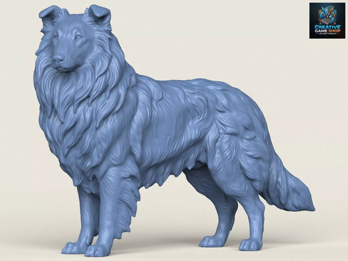 Rough Collie Dog 3D print model