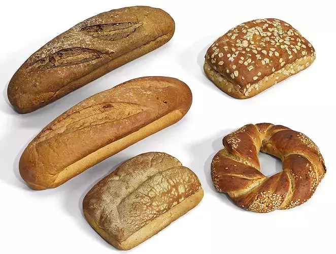 8K 3D Scanned Artisan Bread and Fresh Bakery Bundle