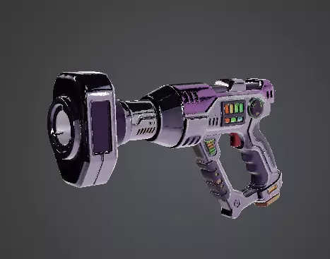 Sci-Fi Retro-Futuristic Plasma Pistol Low-poly 3D model
