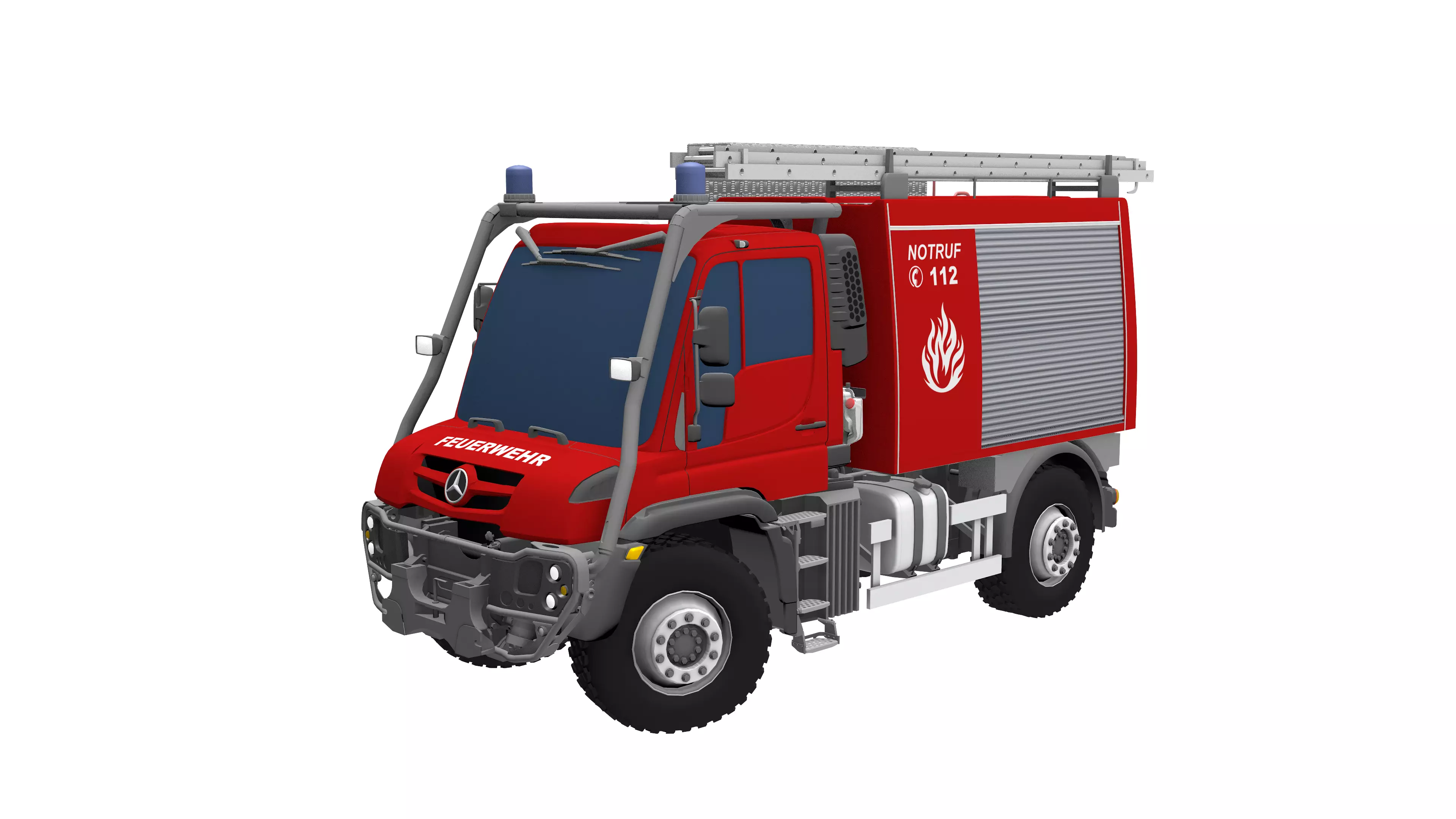 Mercedes Unimog U535 Fire Truck 3D model