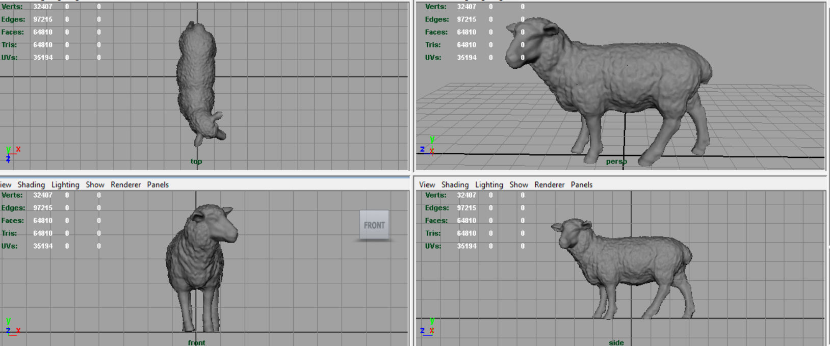 Sheep 2 Low-poly 3D model_9