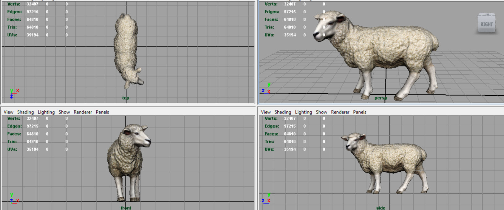 Sheep 2 Low-poly 3D model_10