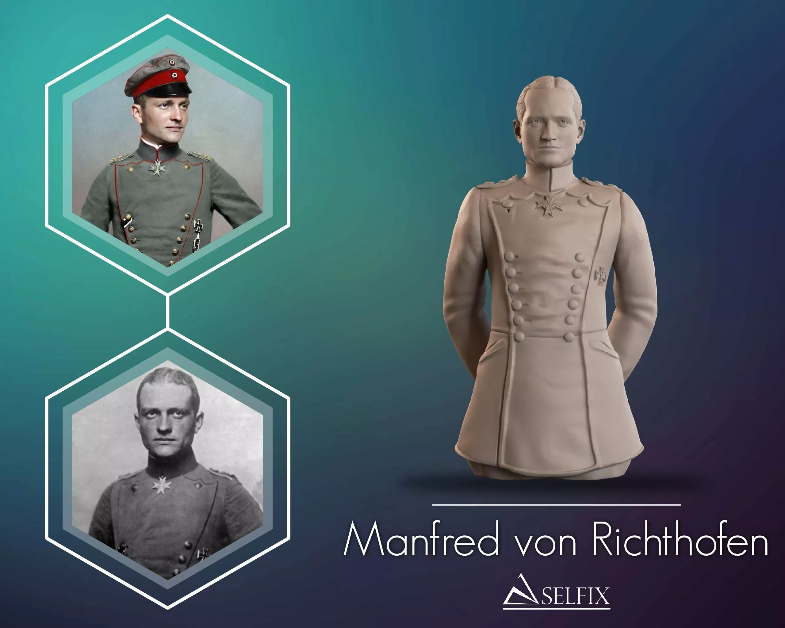 Manfred von Richthofen Bust Sculpture 3D print model