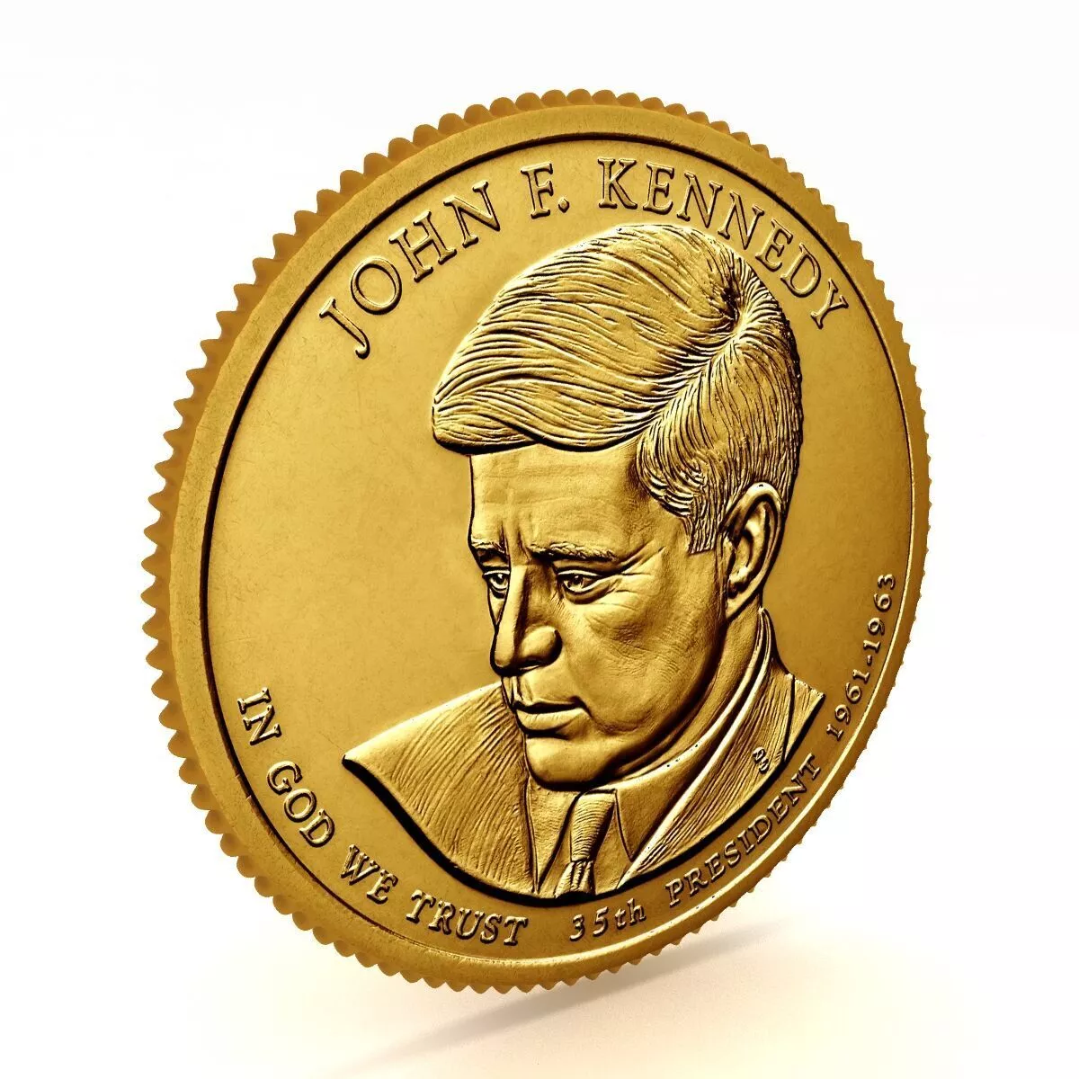 35th PRESIDENT JOHN F KENNEDY Presidential Coin 3D model