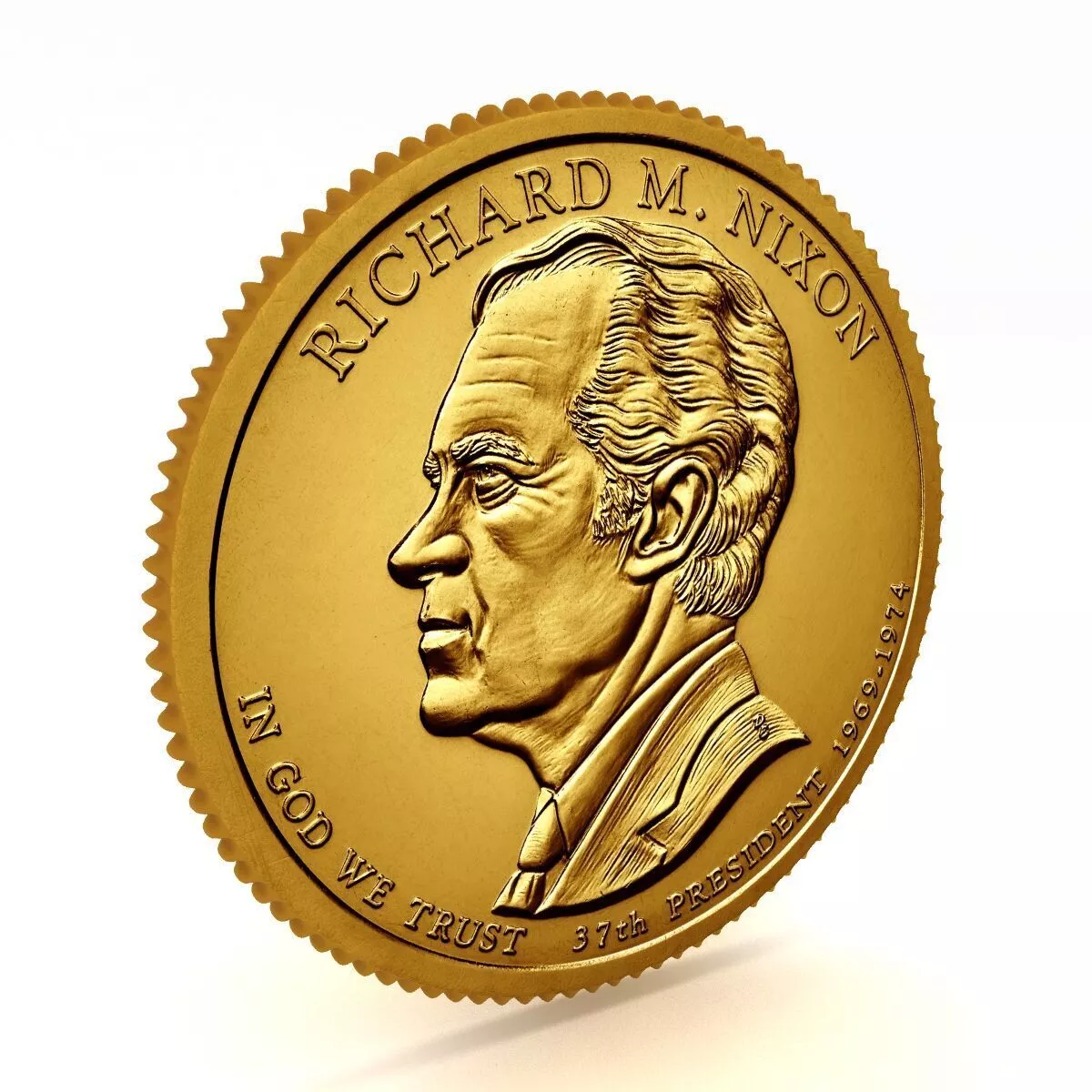 37th PRESIDENT RICHARD M NIXON Presidential Coin 3D model