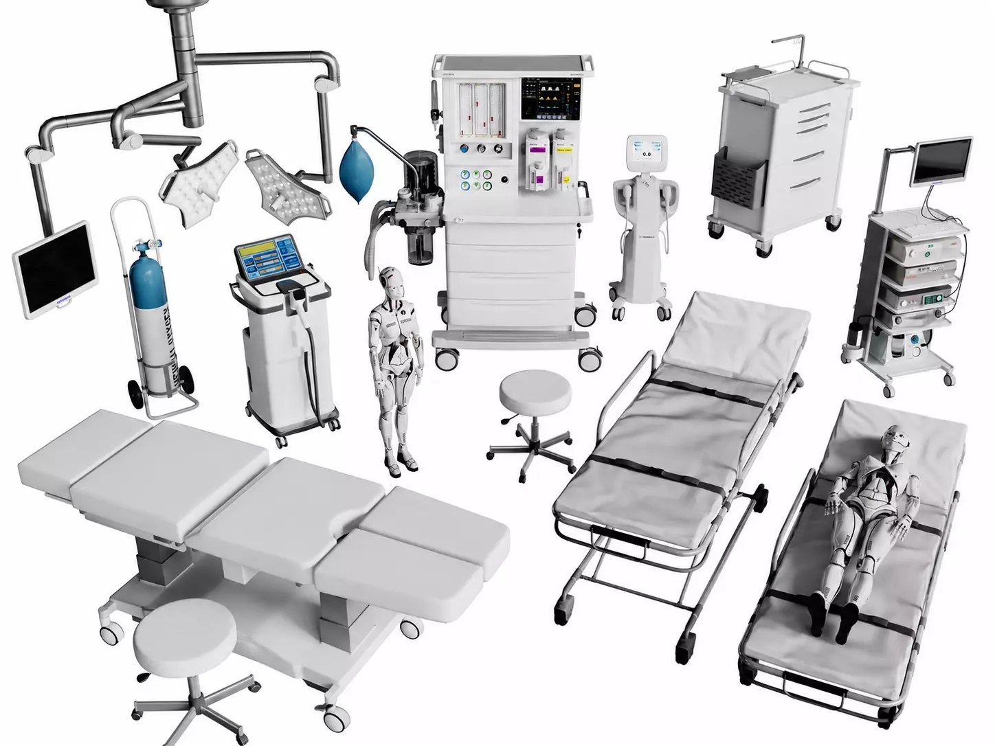 Hospital Operating Room Equipment Collection 3D model