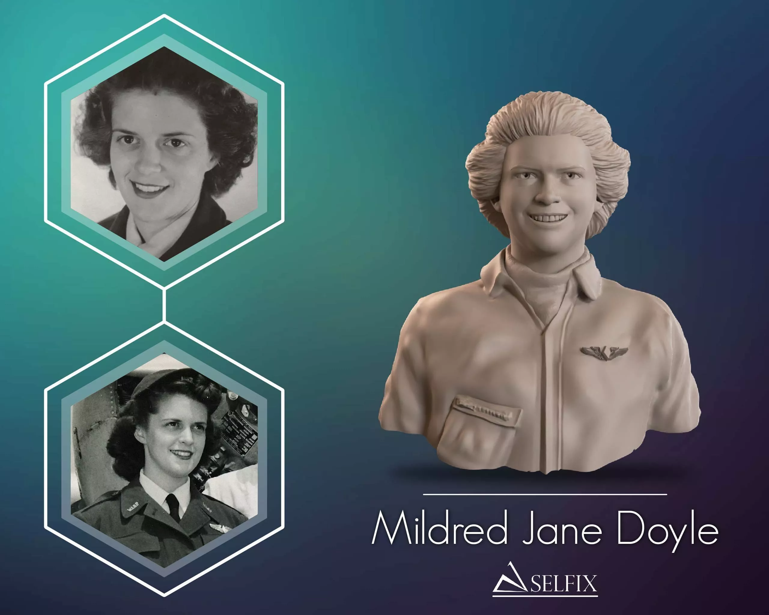 Mildred Jane Baessler Doyle Bust Sculpture 3D print model