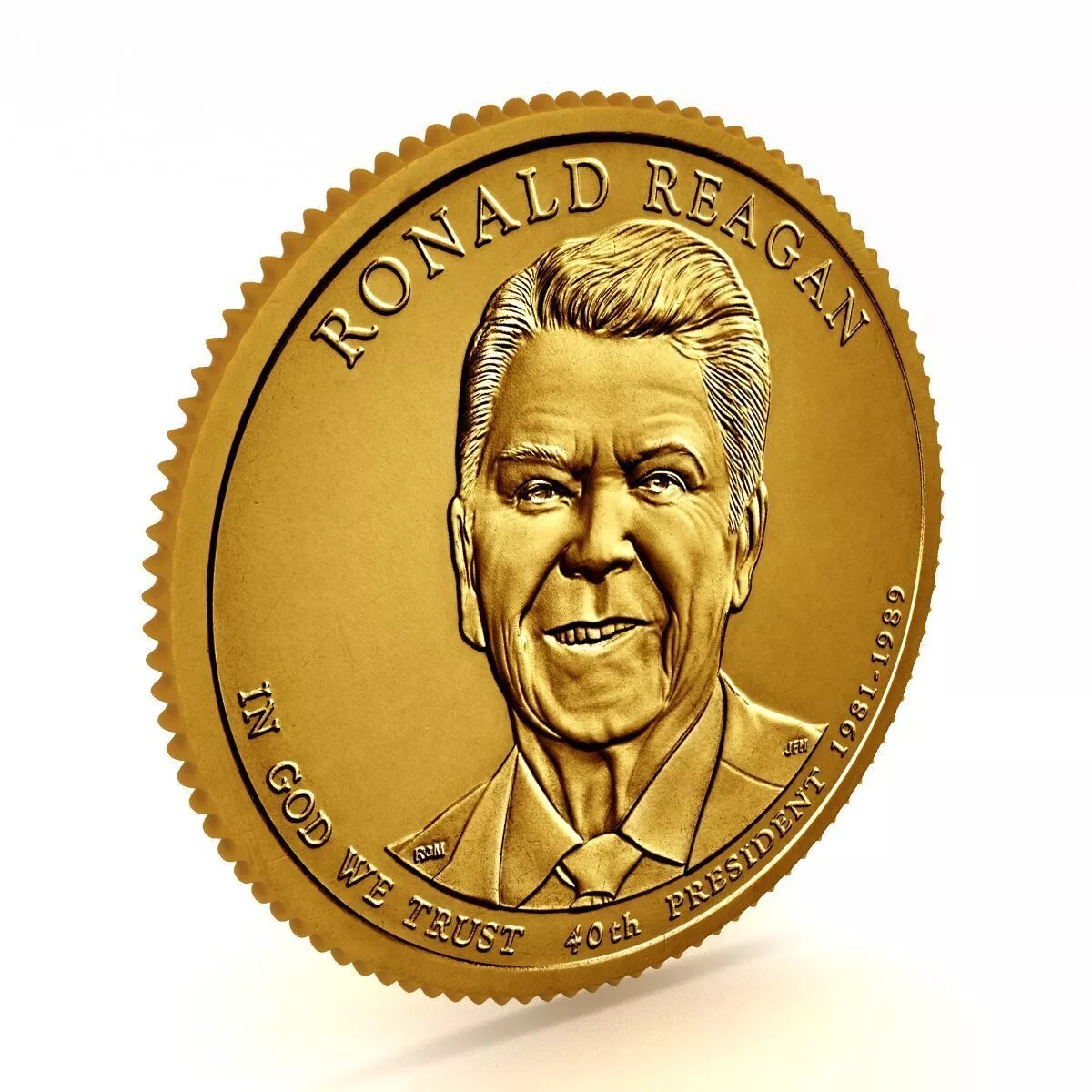 40th PRESIDENT RONALD REAGAN Presidential Coin 3D model