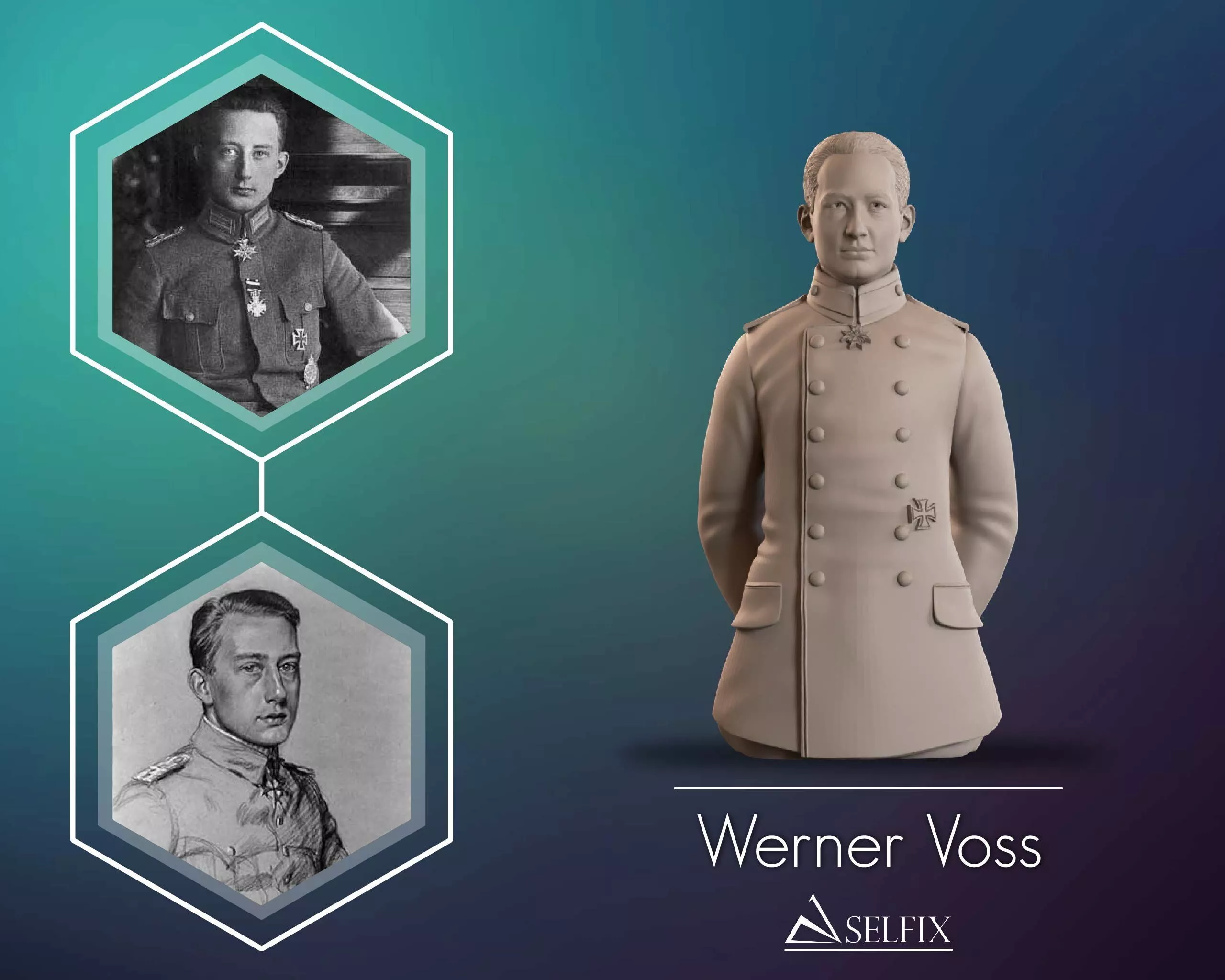 Werner Voss Bust Sculpture 3D print model