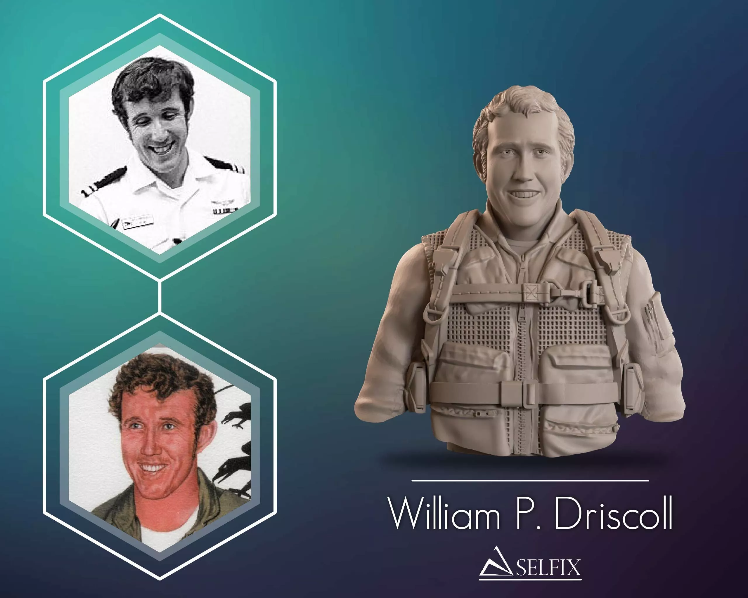 William P Driscoll Bust Sculpture 3D print model