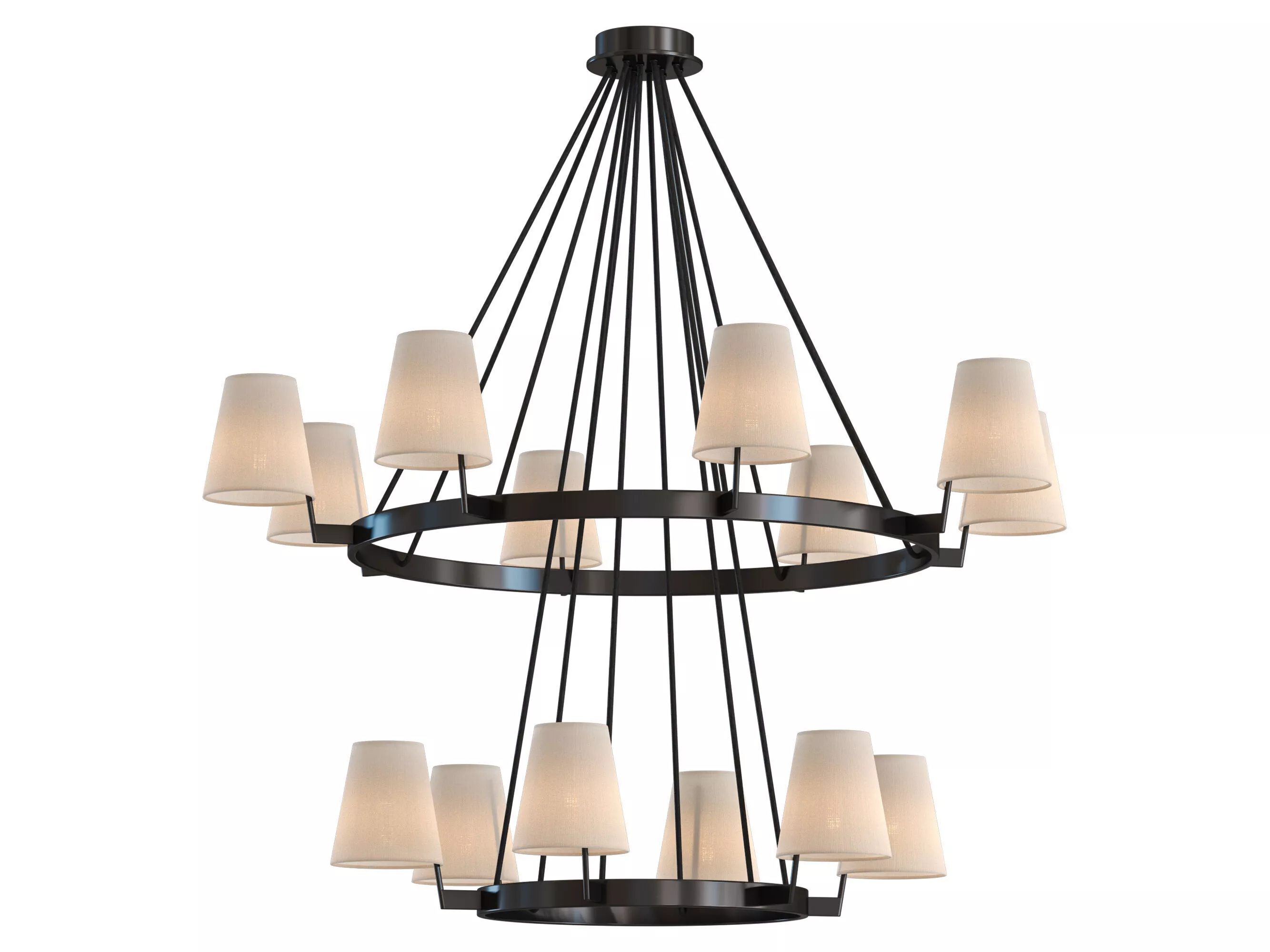 Corniche 2 Tier Circular Chandelier 3D model
