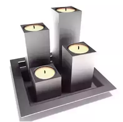 candlestick candle holder with four candles in it