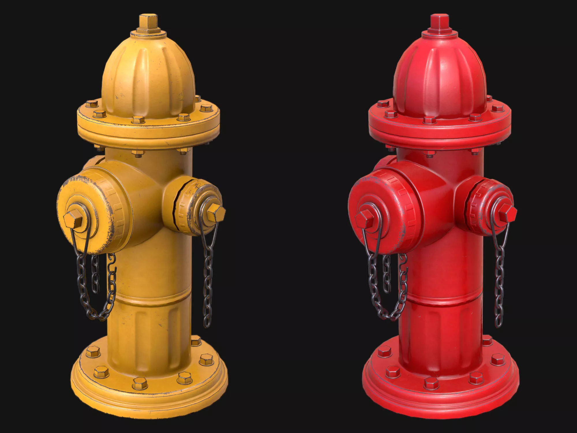 Fire Hydrant Game Ready PBR Low-poly 3D model