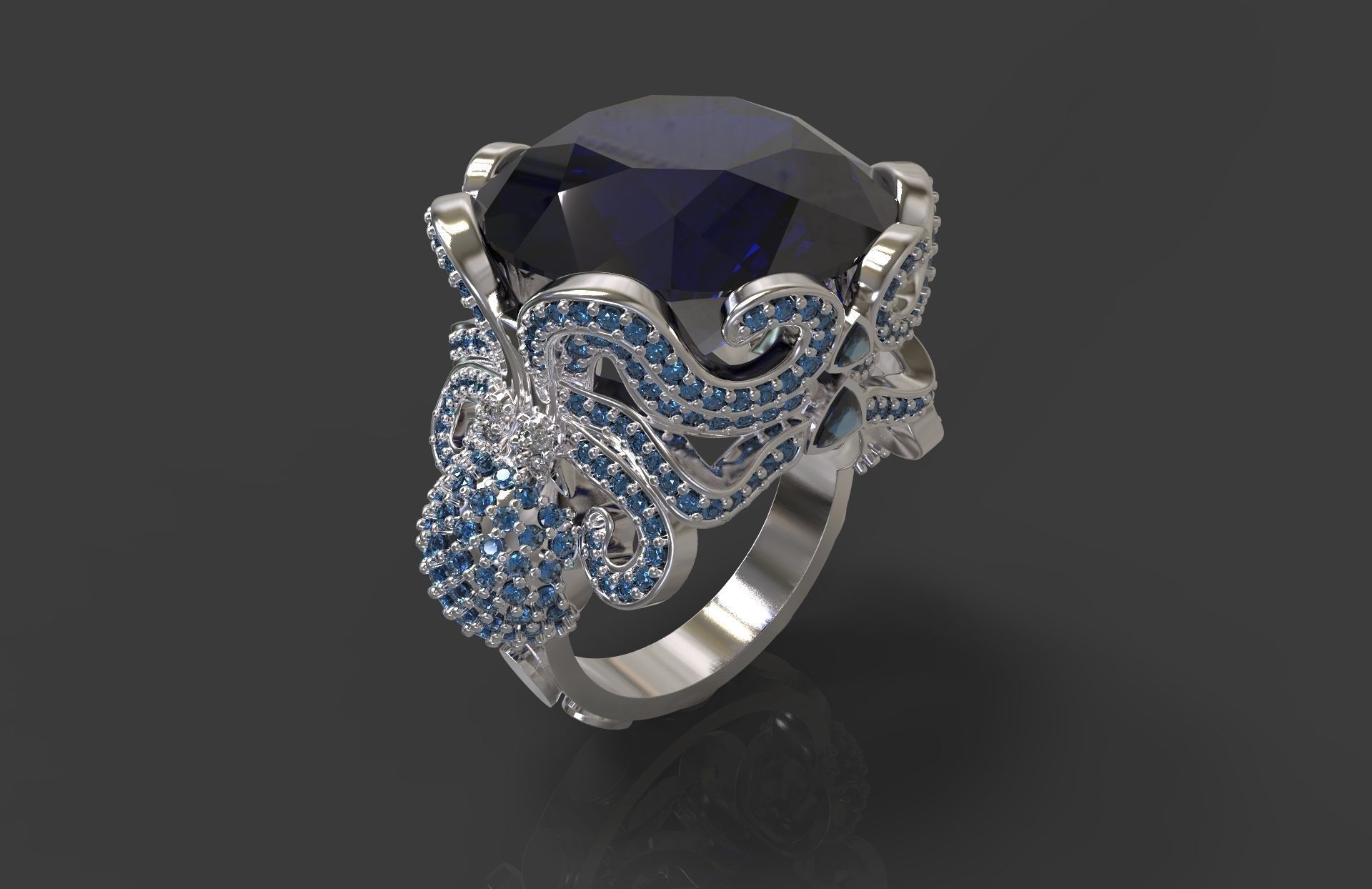 Ring Octopus 3D print model_3