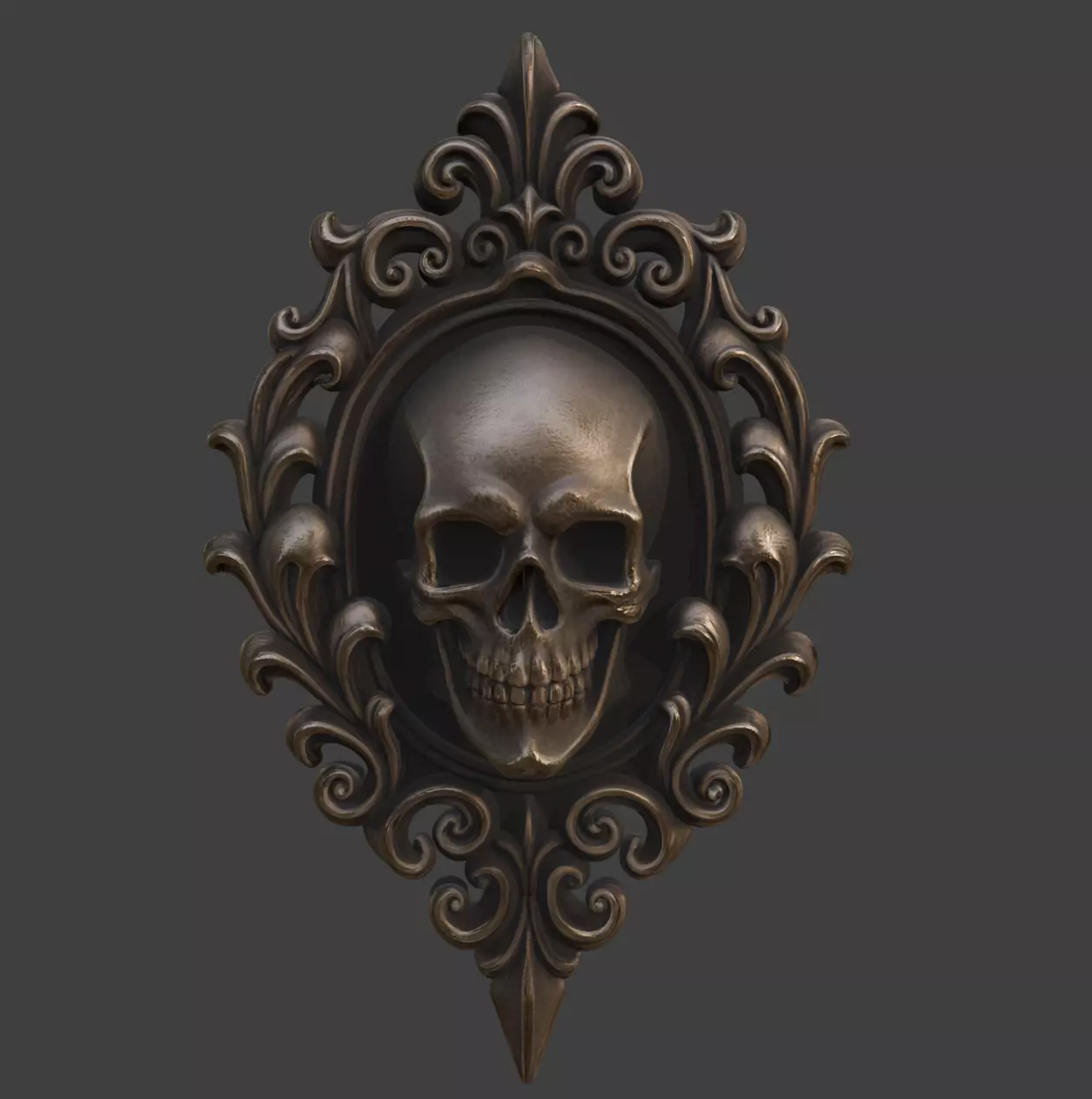 Skeleton Head Gothic Book Cover Ornament Wall Art 3D print model