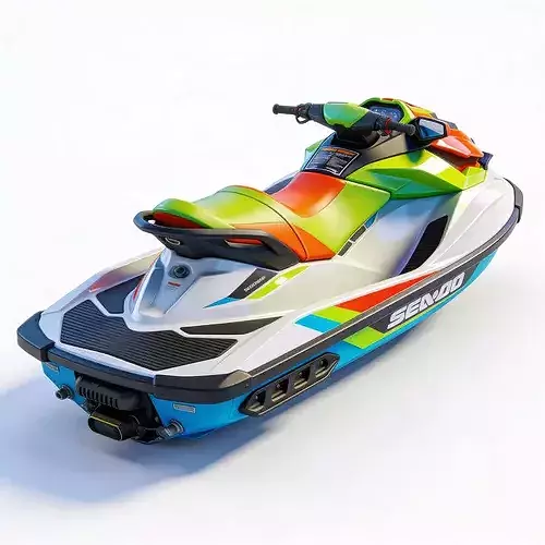Stylized 3D Tropical Jet Ski Model