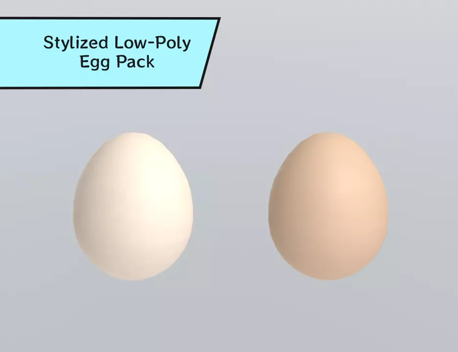 Stylized Low-Poly Egg Pack Free low-poly 3D model