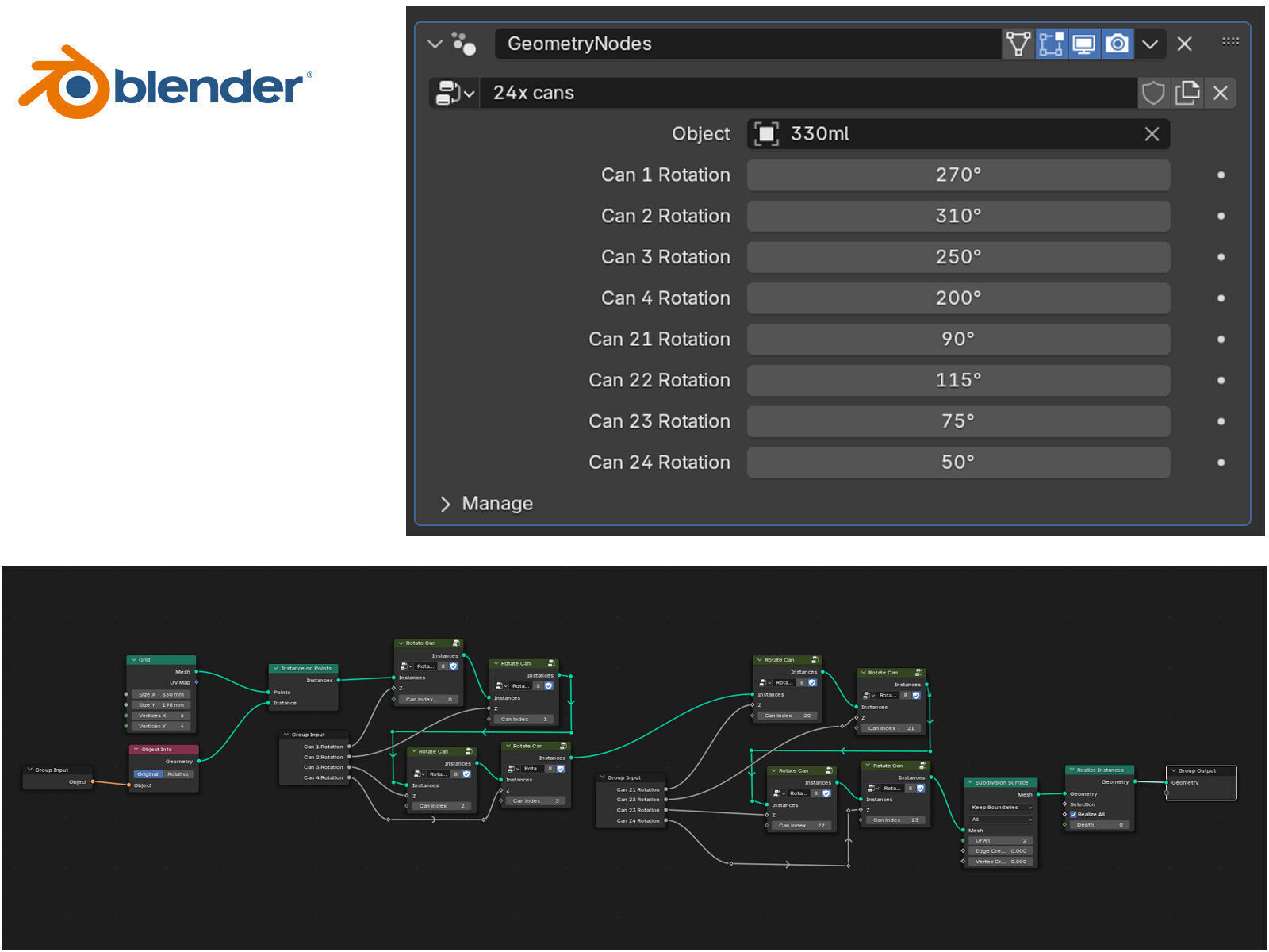 24 pack 330ml cans plastic shrinkwrapped 3D model_10