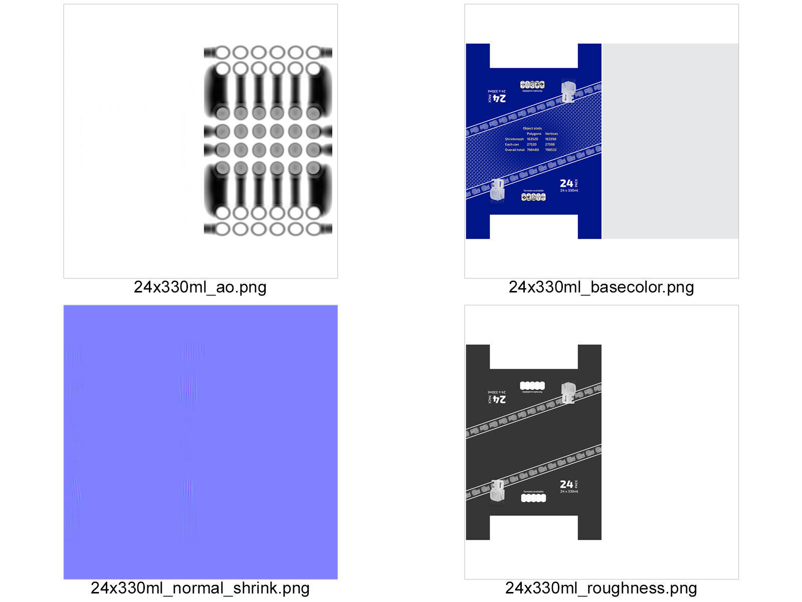 24 pack 330ml cans plastic shrinkwrapped 3D model_11