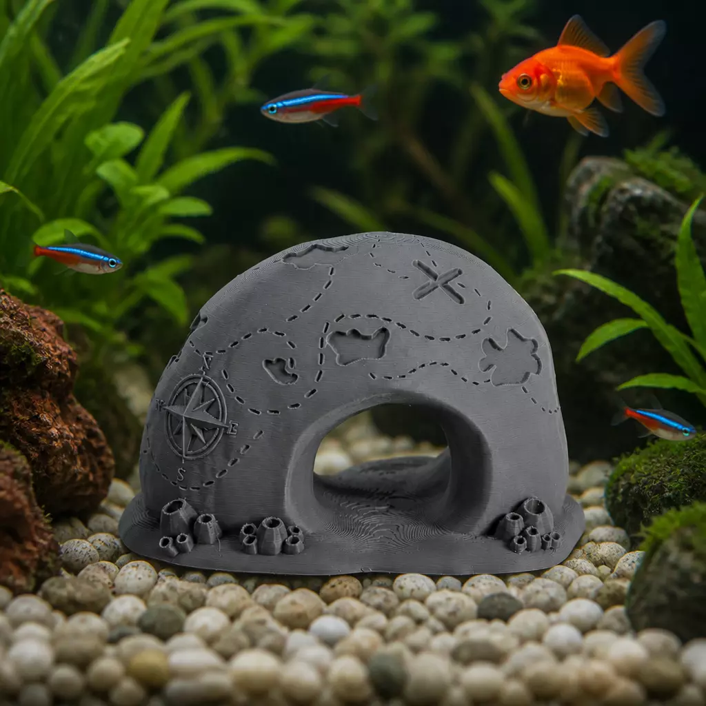 Treasure Map Cave Aquarium Decor 3D print model