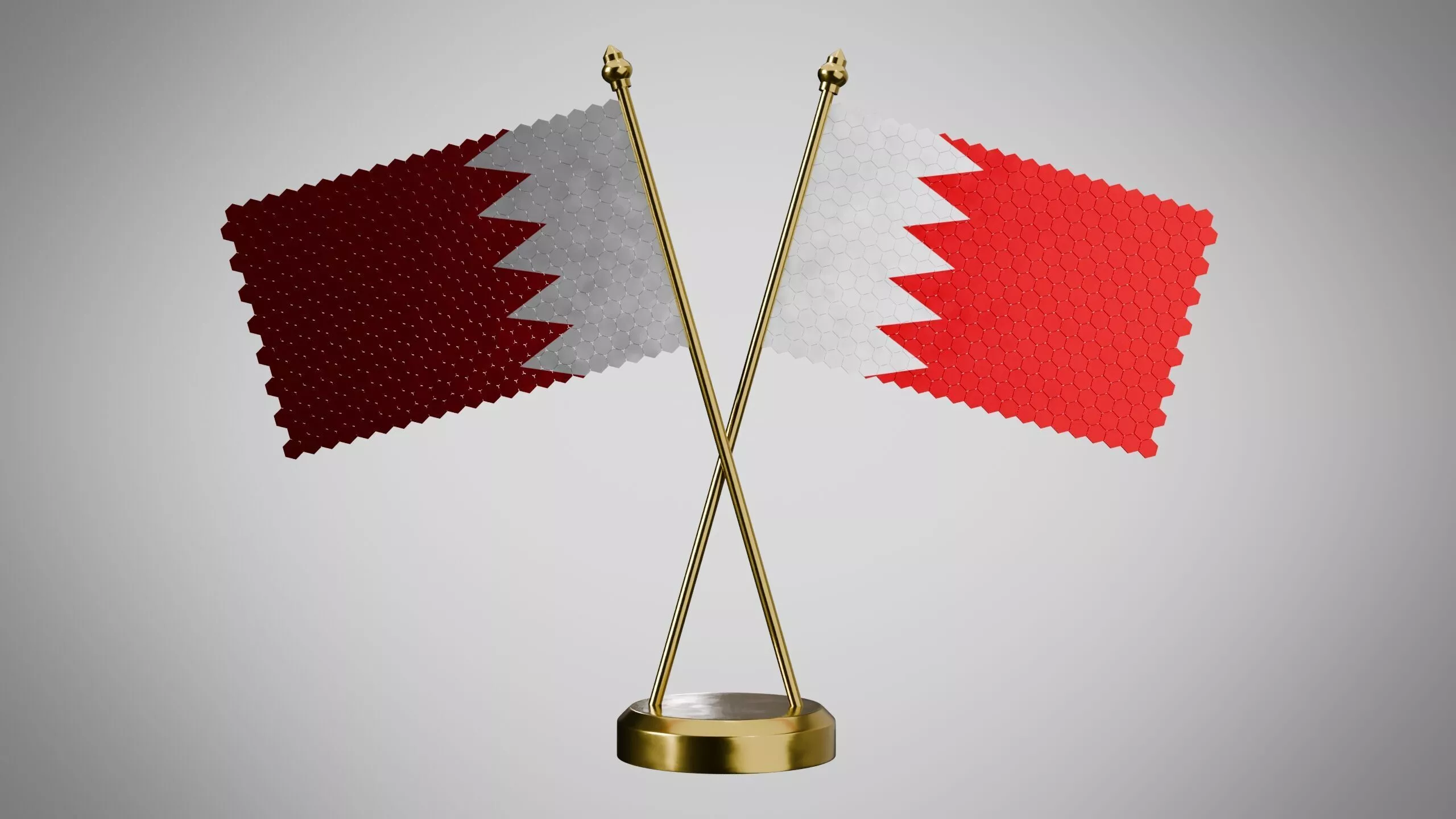 Table Flag of Bahrain Low-poly 3D model
